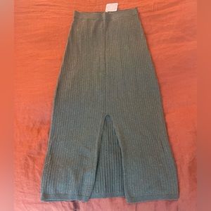NWT Free People skyline midi skirt bottle green heather size S